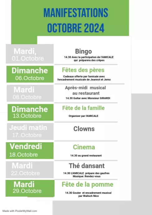 Activités 10/2024